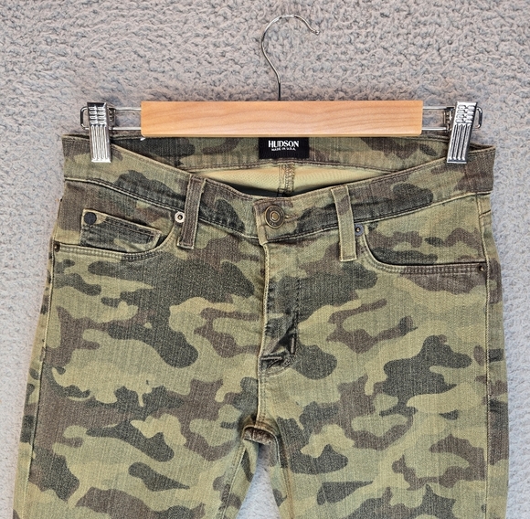 Hudson Crop Krista Womens Sz 27 Camo Super Skinny Stretch Low Rise Jeans - Picture 2 of 14